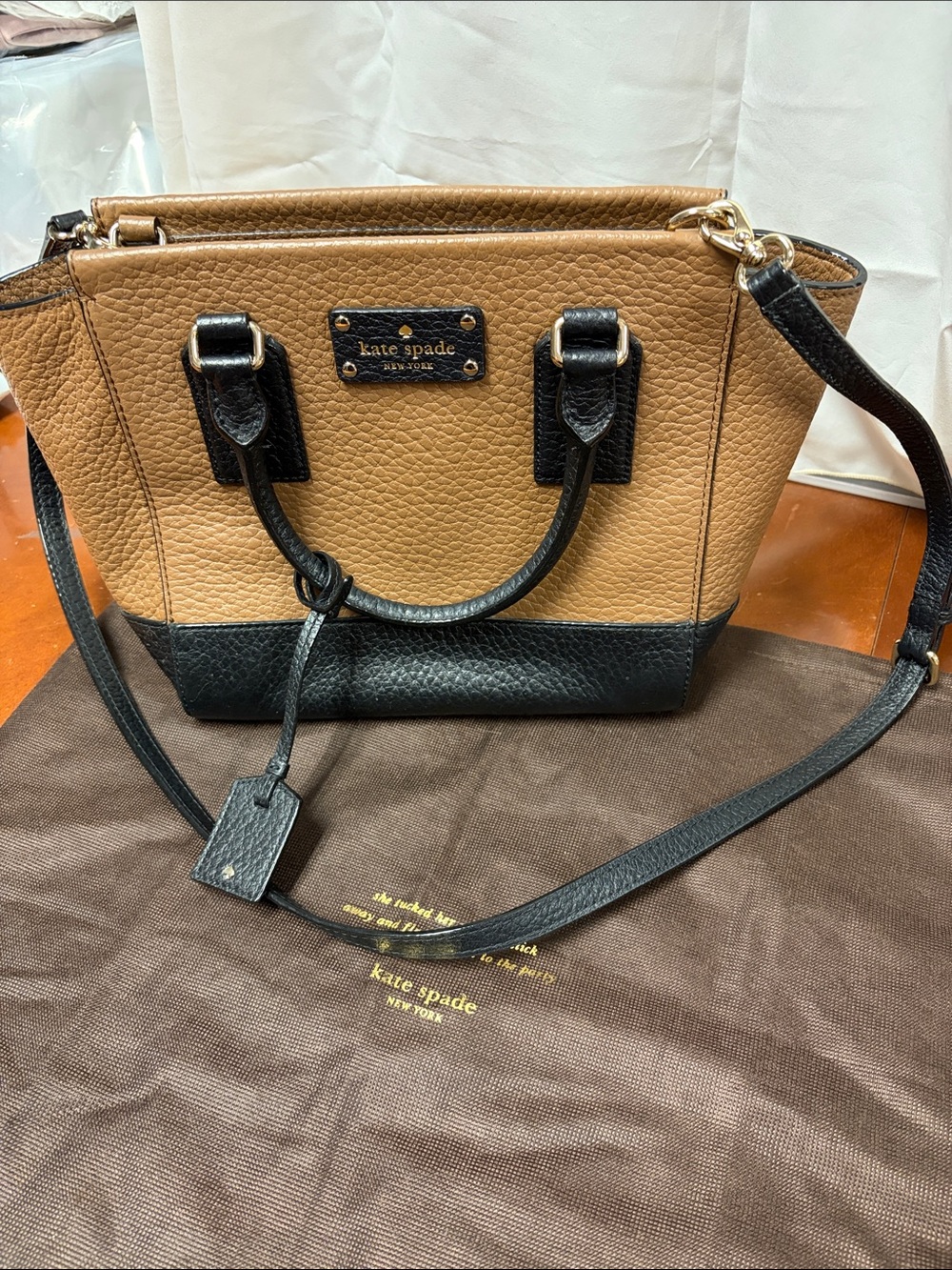 Kate Spade Camryn Bay Street black and brown crossbody